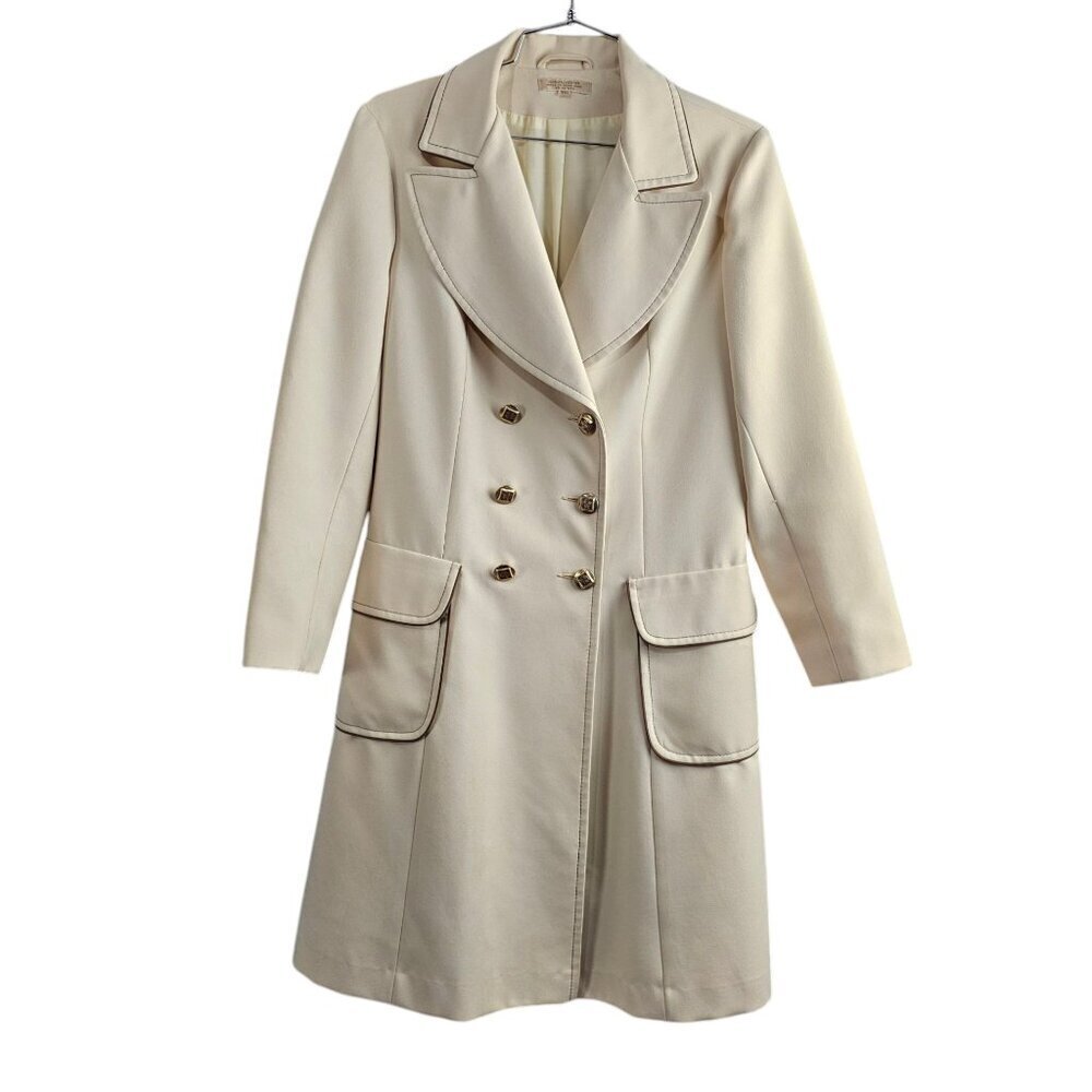 Jerold Jrs Vintage 60's Mod Double Breasted Lightweight Tan Trench Coat